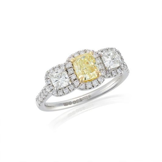 Yellow Diamond Three Stone Ring - Wildsmith Jewellery