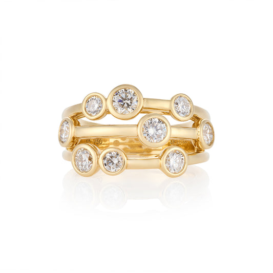 18ct Gold Brilliant Cut Diamond Bubble RIng - Wildsmith Jewellery