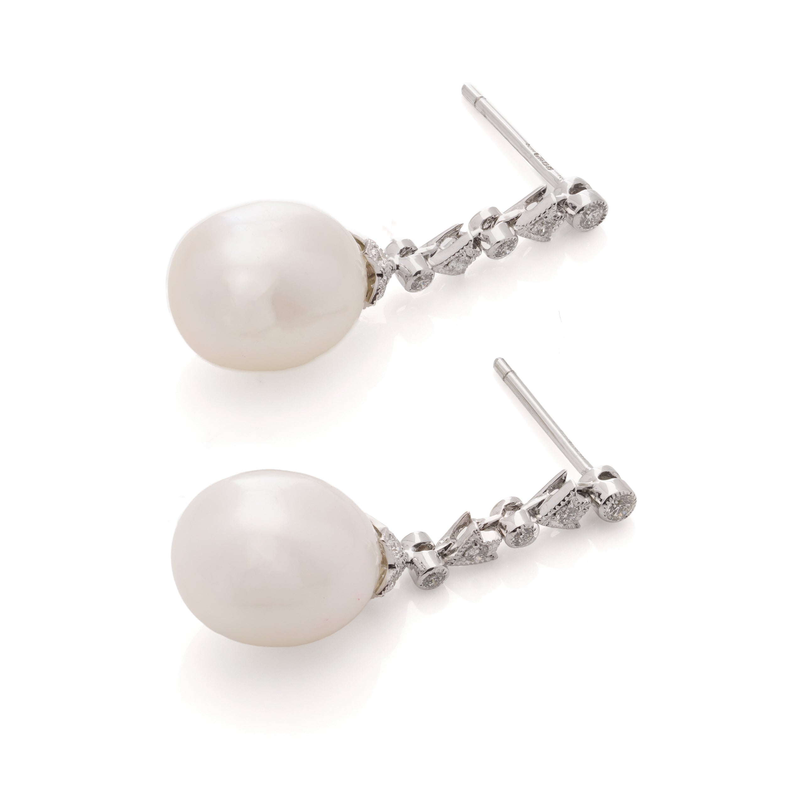 Pearl and Diamond Earrings - Wildsmith Jewellery