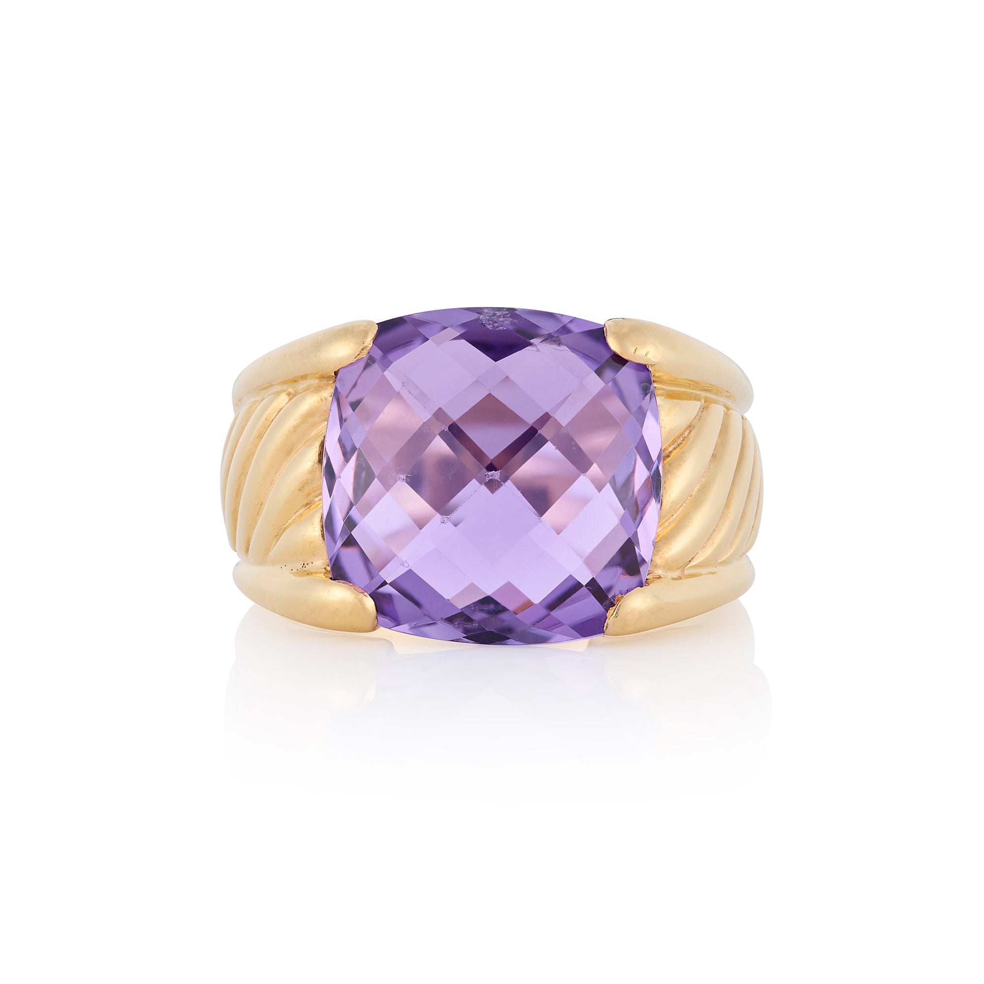 18ct Gold and Silver Amethyst Ring by David Yurman - Wildsmith Jewellery