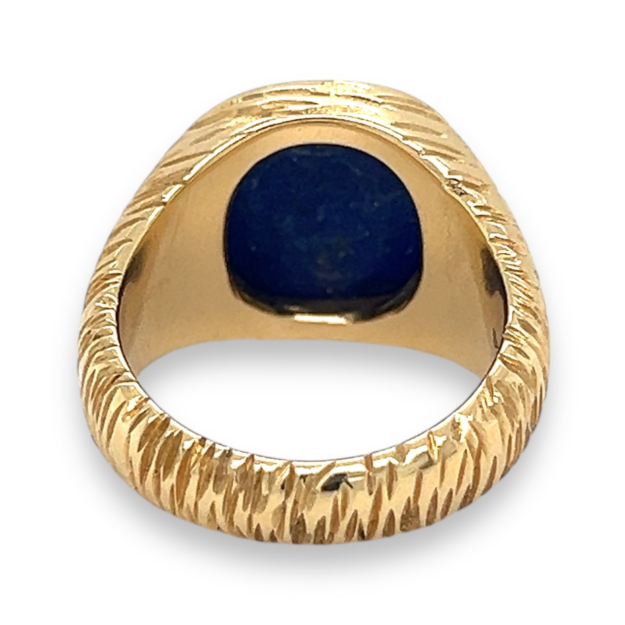 18ct Gold Bark Effect Signet Ring