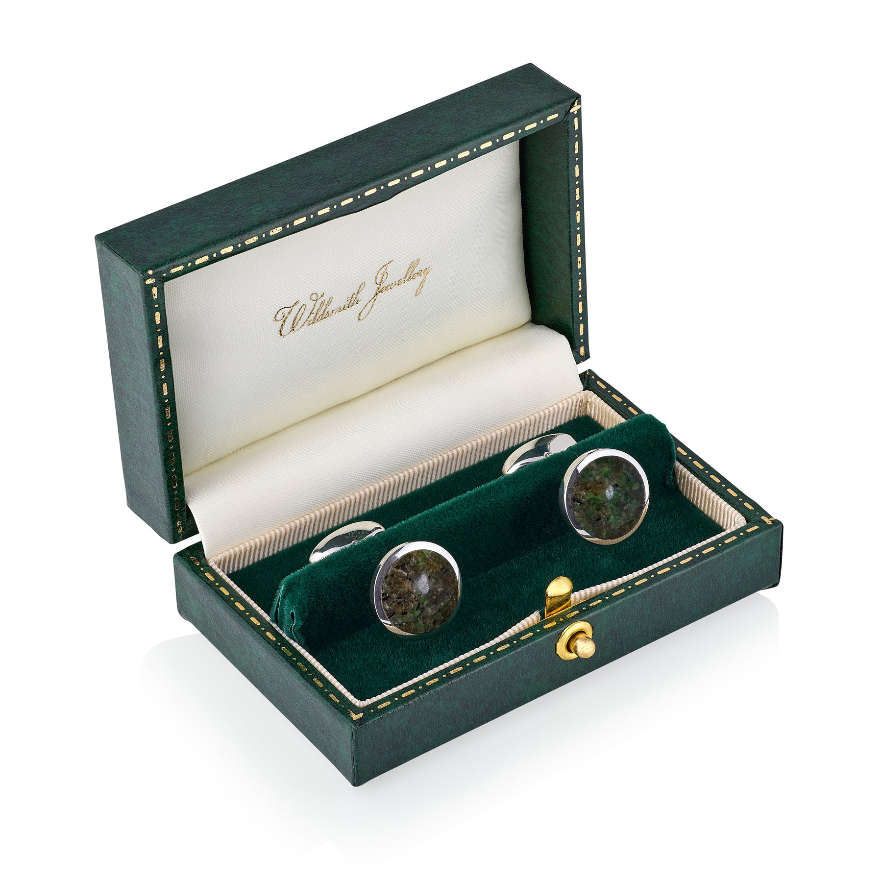 Sterling Silver Chrome Diopside Cufflinks