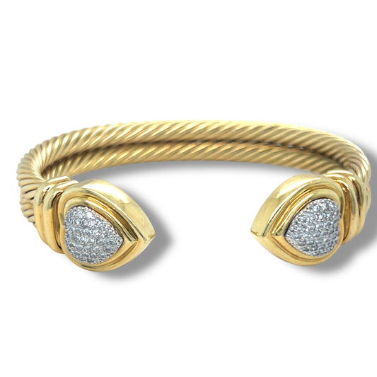 David Yurman Diamond Heart Cuff Bracelet