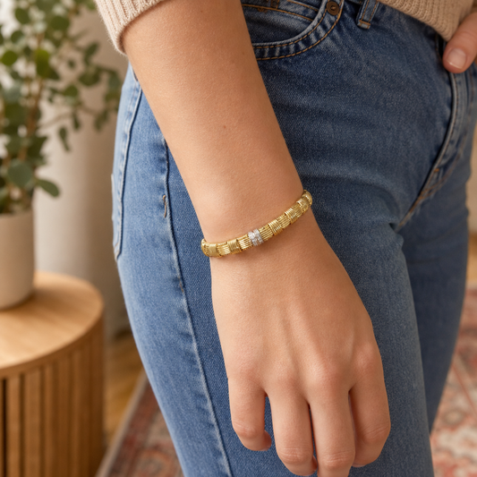 Roberto Coin Appassionata 18ct Gold & Diamond Bracelet, Hidden Ruby, 1996