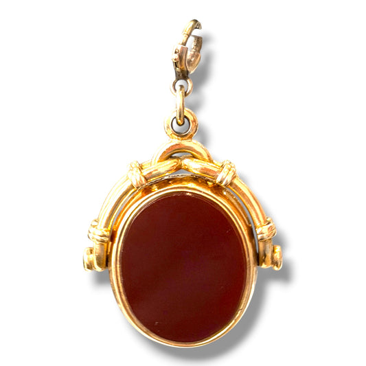 Victorian 18ct Gold Bloodstone & Carnelian Swivel Fob - Wildsmith Jewellery