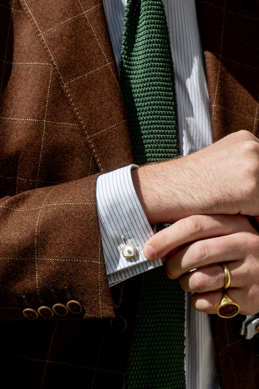 Diamond Mother of Pearl Cufflinks by Deakin and Francis - Wildsmith Jewellery