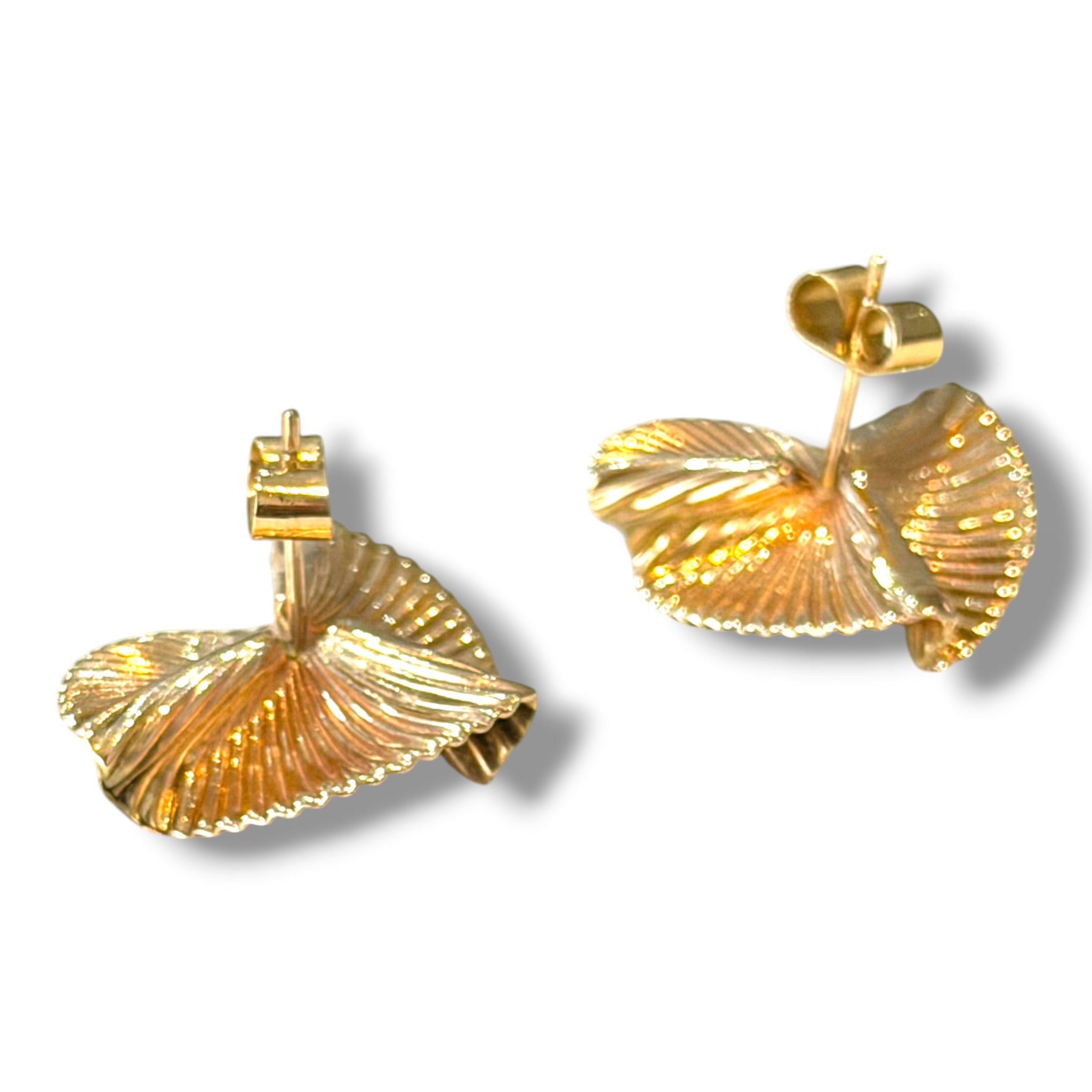 1950's Gold Fan Earrings - Wildsmith Jewellery