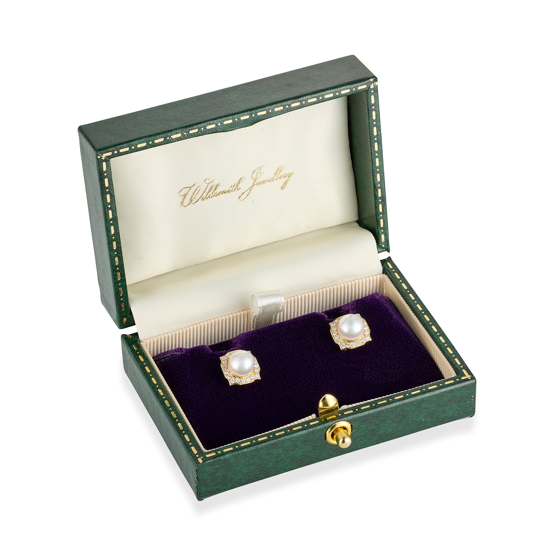 18ct Gold Akoya Pearl & Diamond 'Night and Day' Earrings