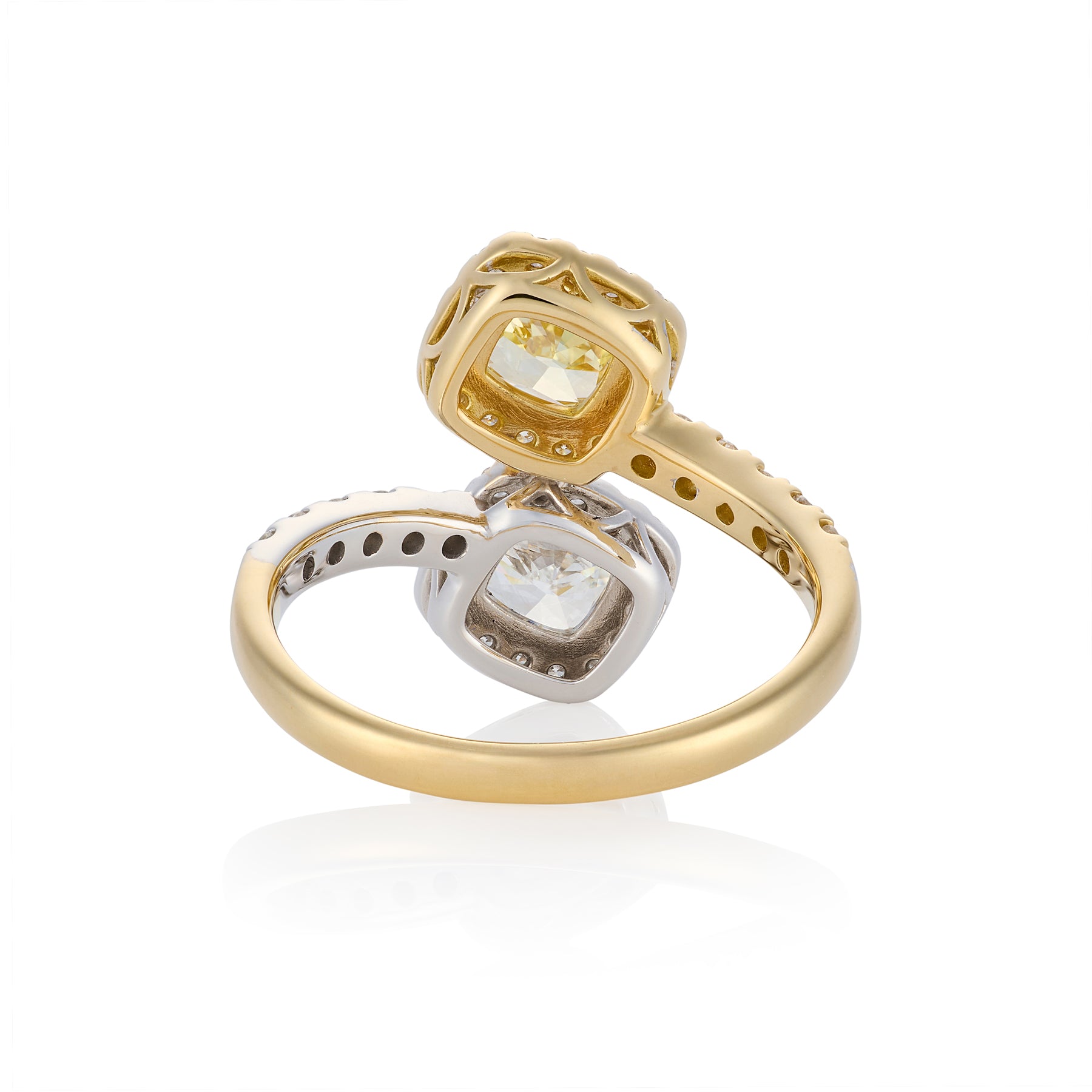 Yellow & White Diamond 'Toi et Moi' Two Tone Ring - Wildsmith Jewellery