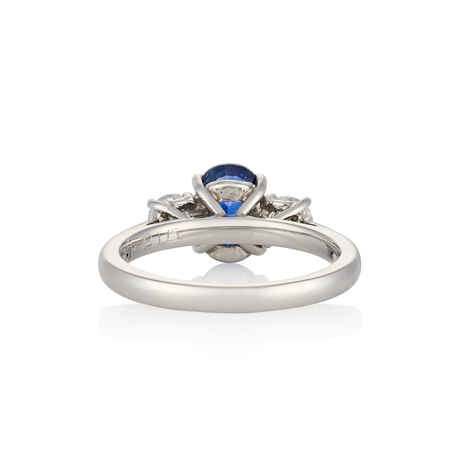 Sapphire & Diamond Three Stone Ring
