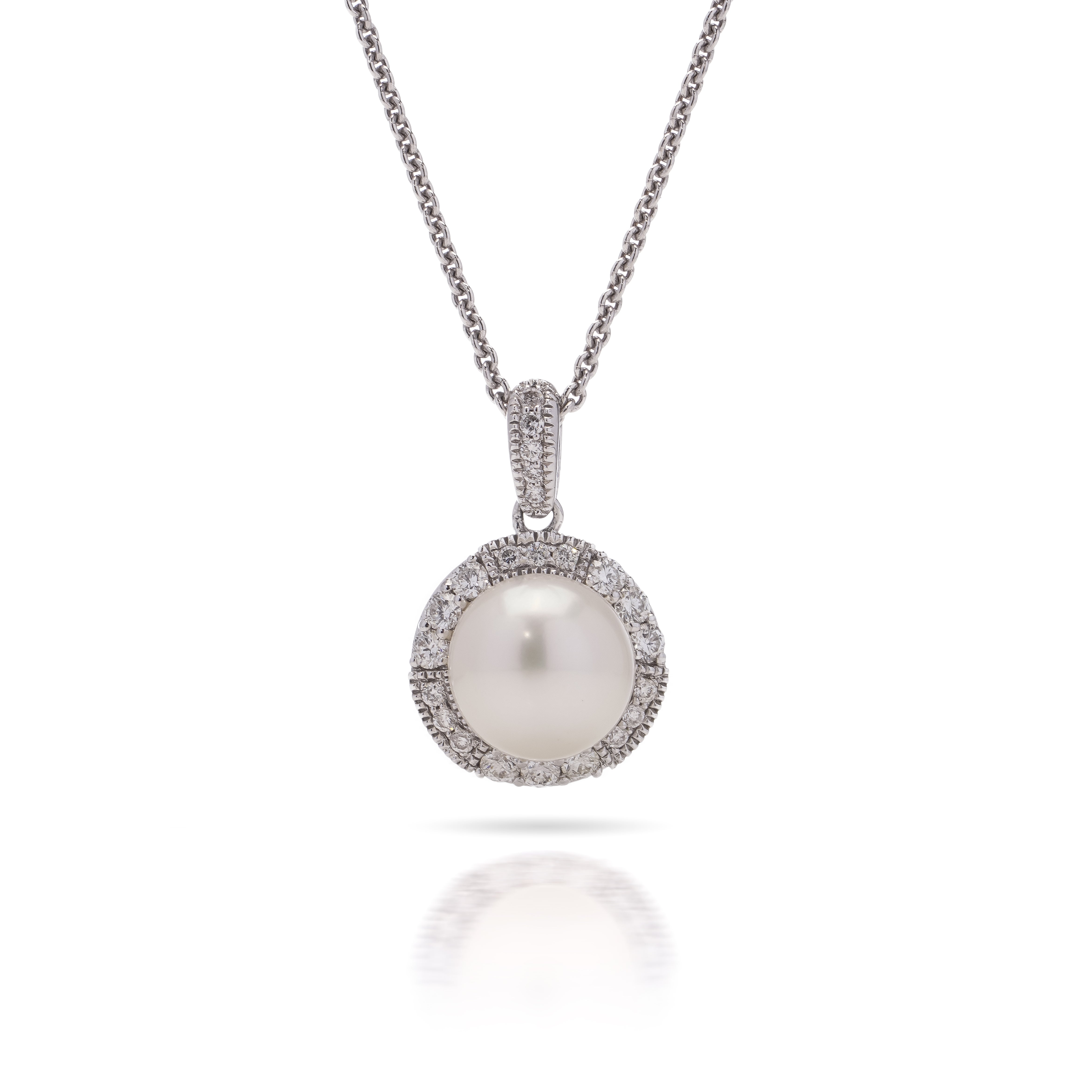 Pearl & Diamond Cluster Pendant - Wildsmith Jewellery