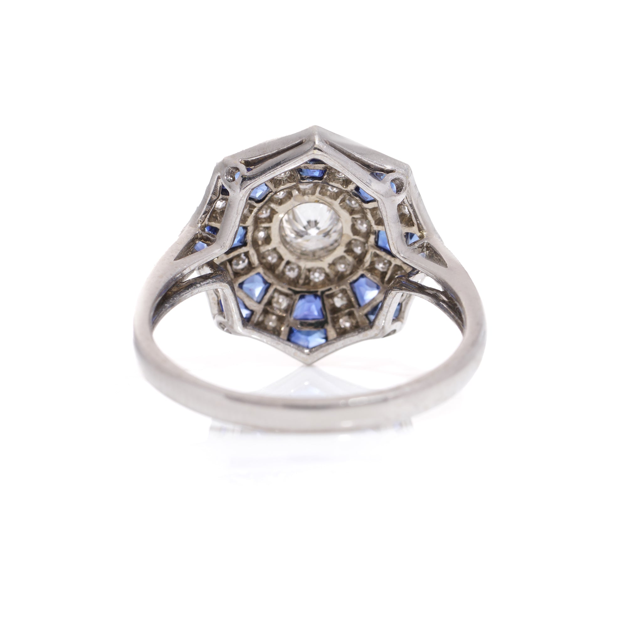 Art Deco Revival Sapphire & Diamond Ring - Wildsmith Jewellery