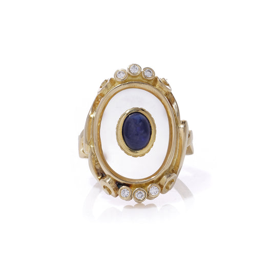 Sapphire, Diamond & Rock Crystal Ring by Lalaounis - Wildsmith Jewellery