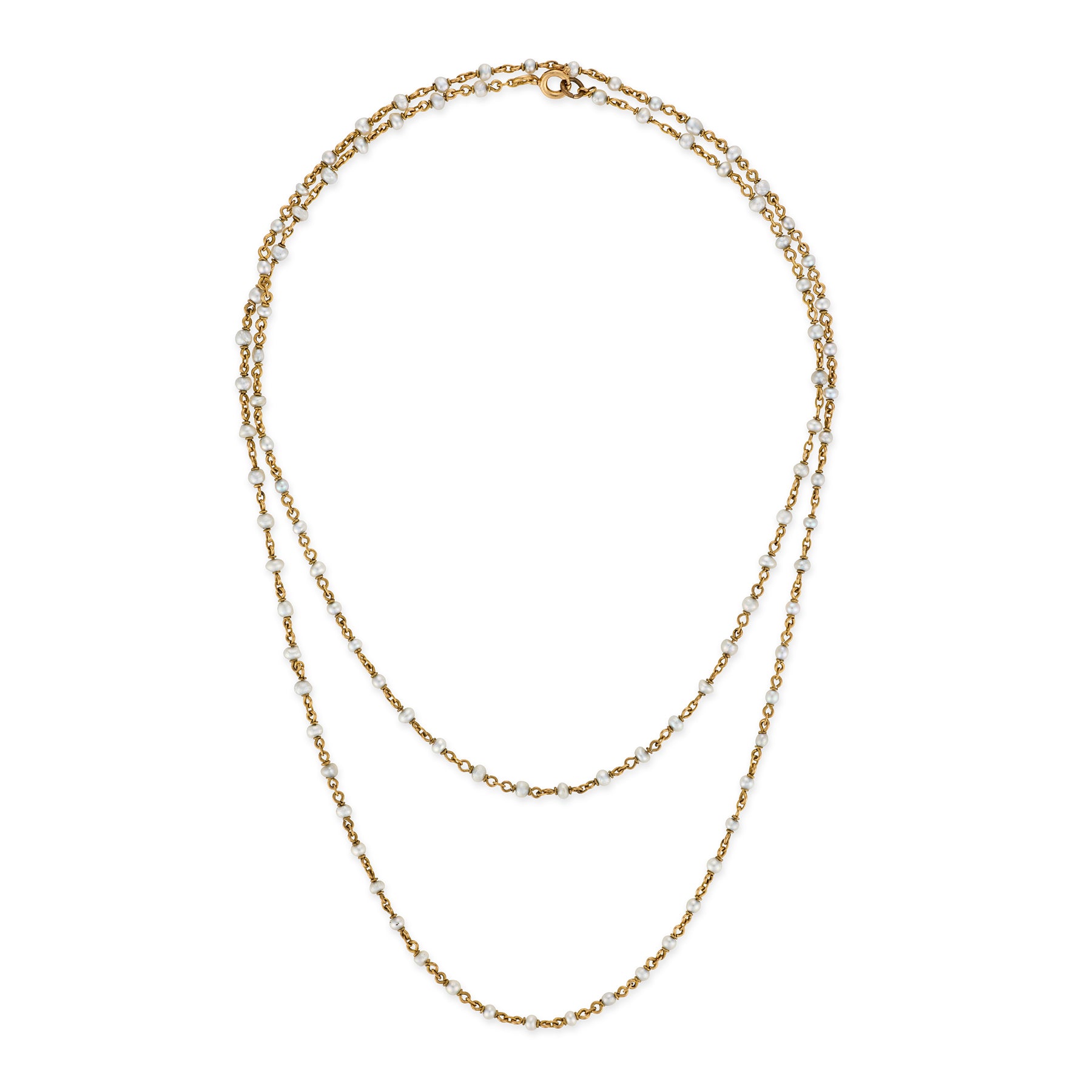 Antique Natural Pearl Necklace, French - Wildsmith Jewellery