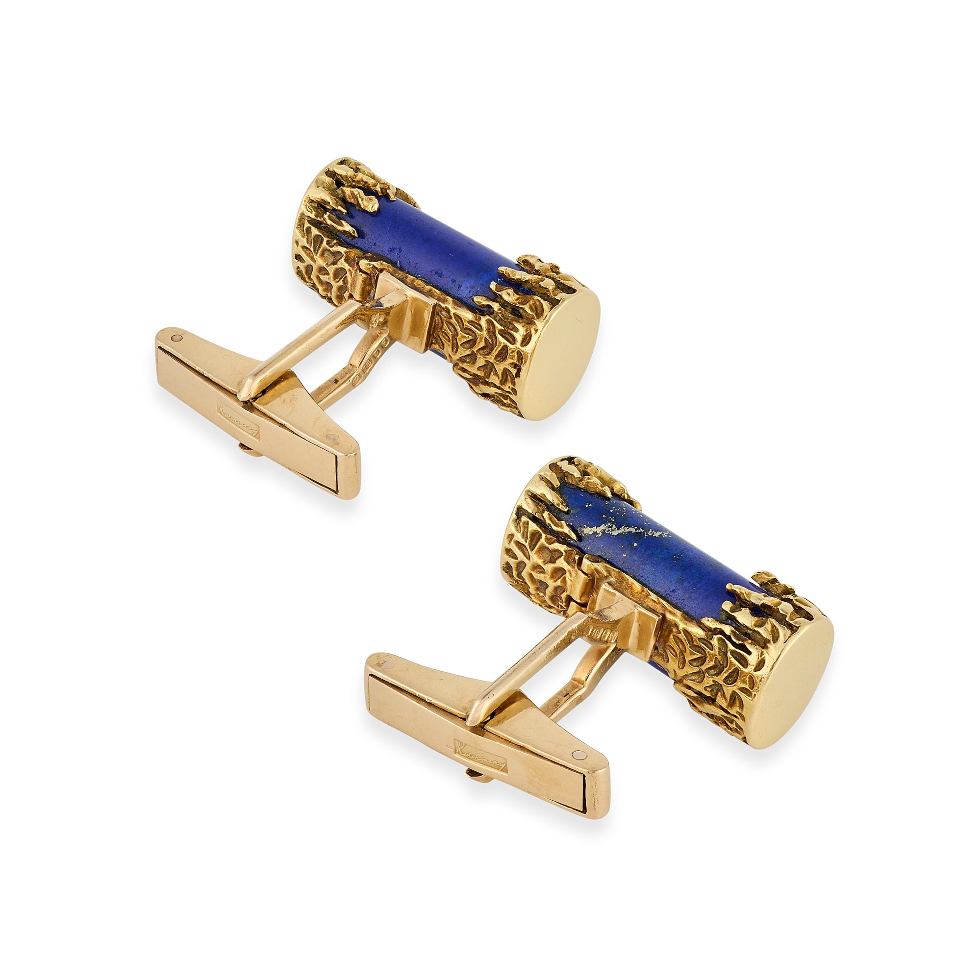 1970s 18ct Gold & Lapis Lazuli Cufflinks by Kutchinsky