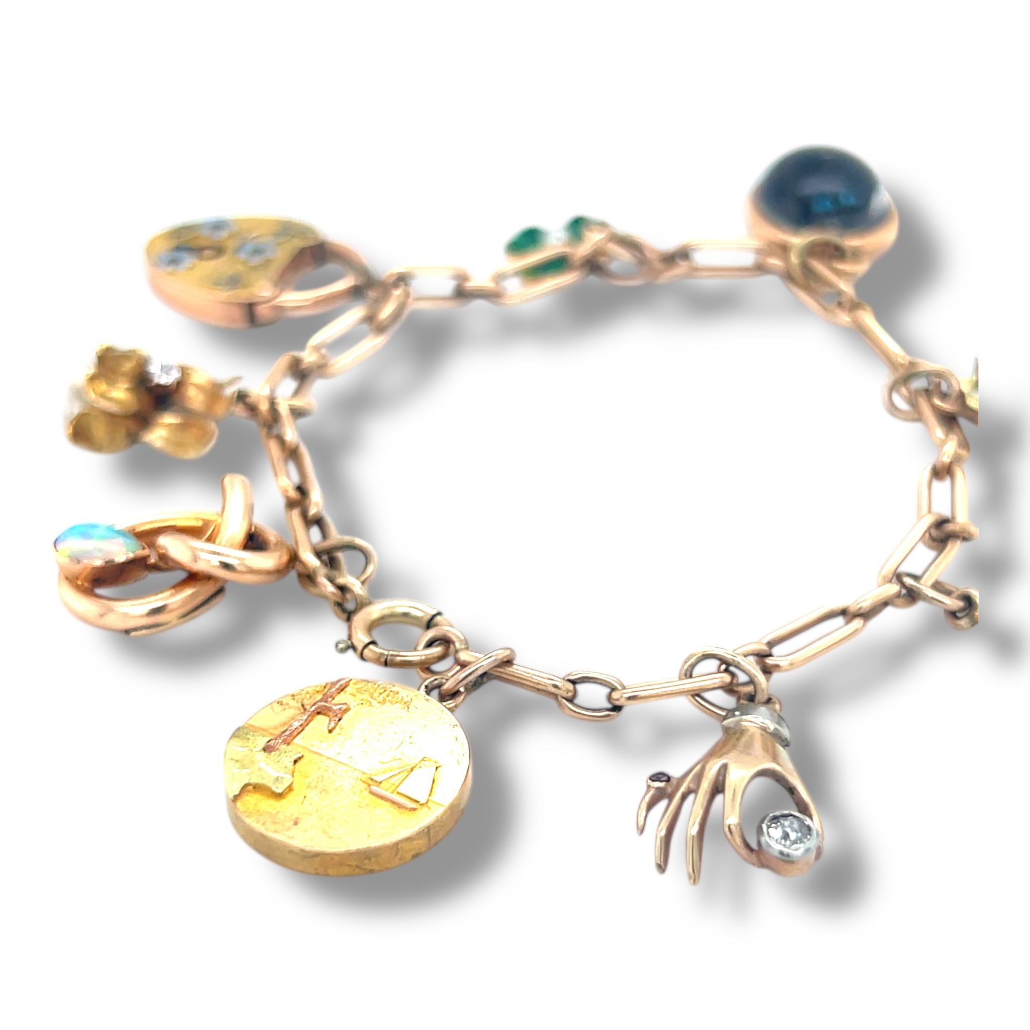 Antique Gold Charm Bracelet