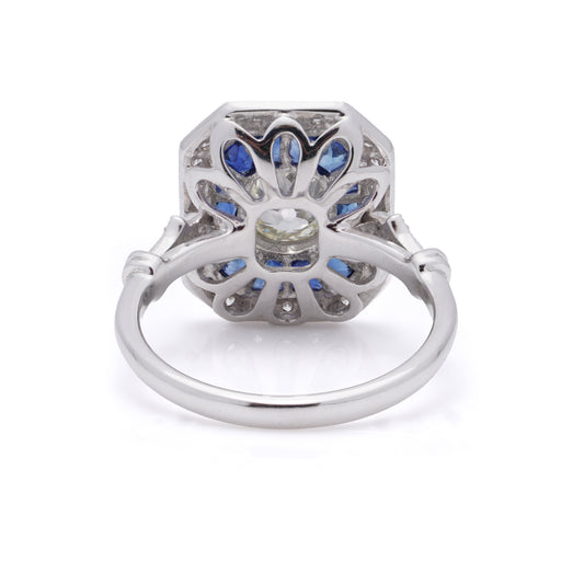 Old Cut Diamond & Sapphire Ring - Wildsmith Jewellery