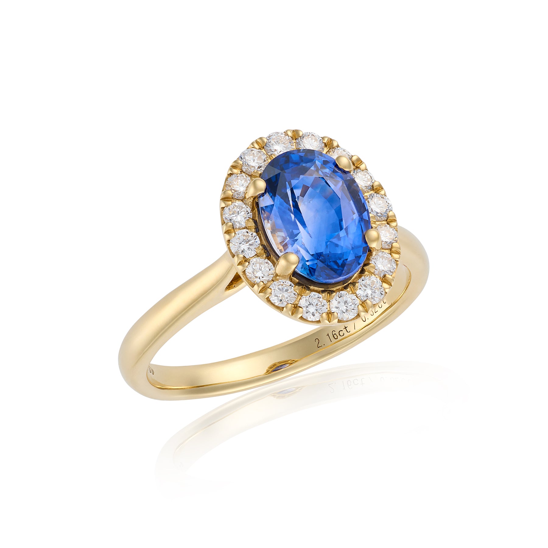 2.16ct Oval Cut Sapphire & Diamond Ring - Wildsmith Jewellery