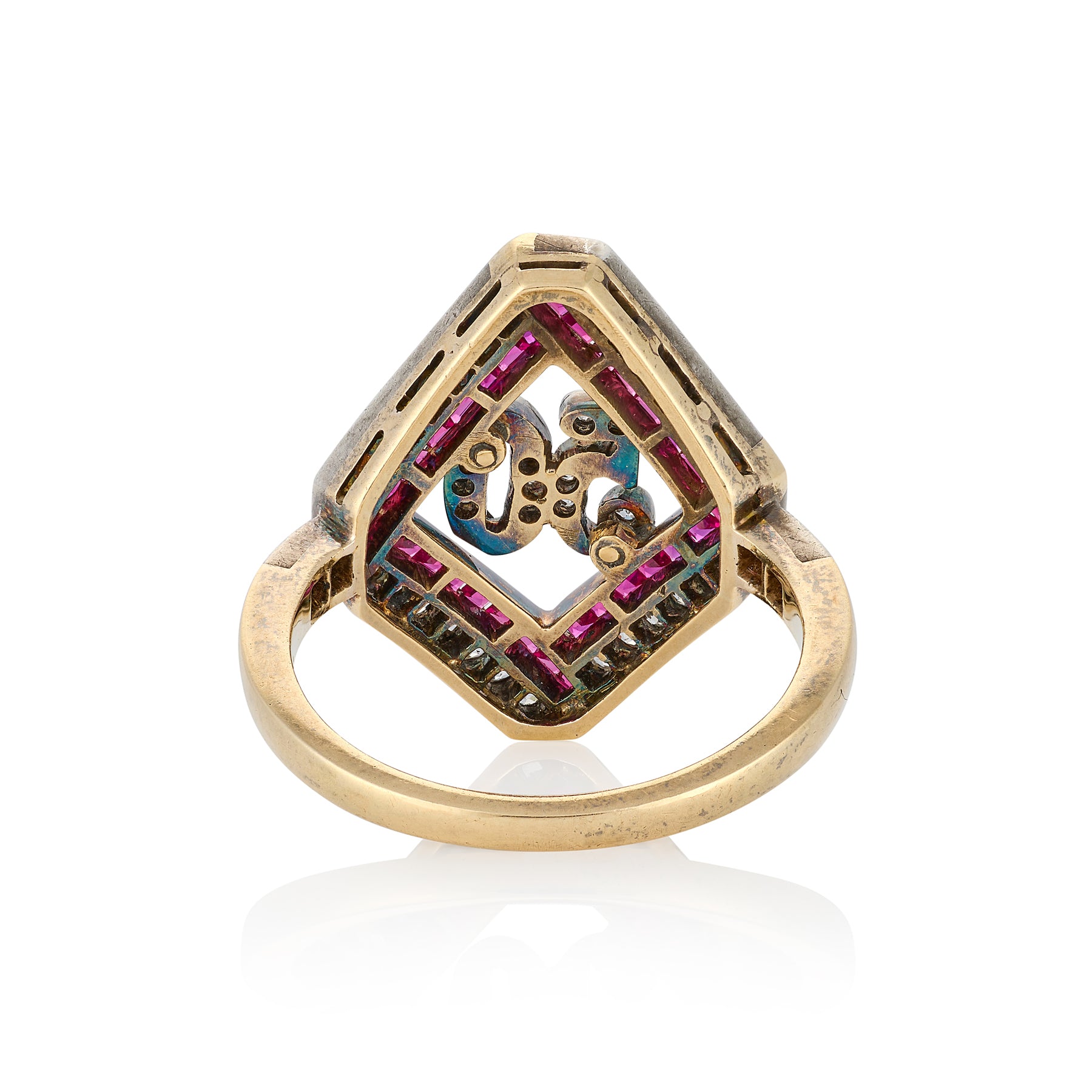 Edwardian Ruby & Diamond '50' Ring - Wildsmith Jewellery
