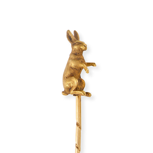 Antique Gold Hare Stickpin