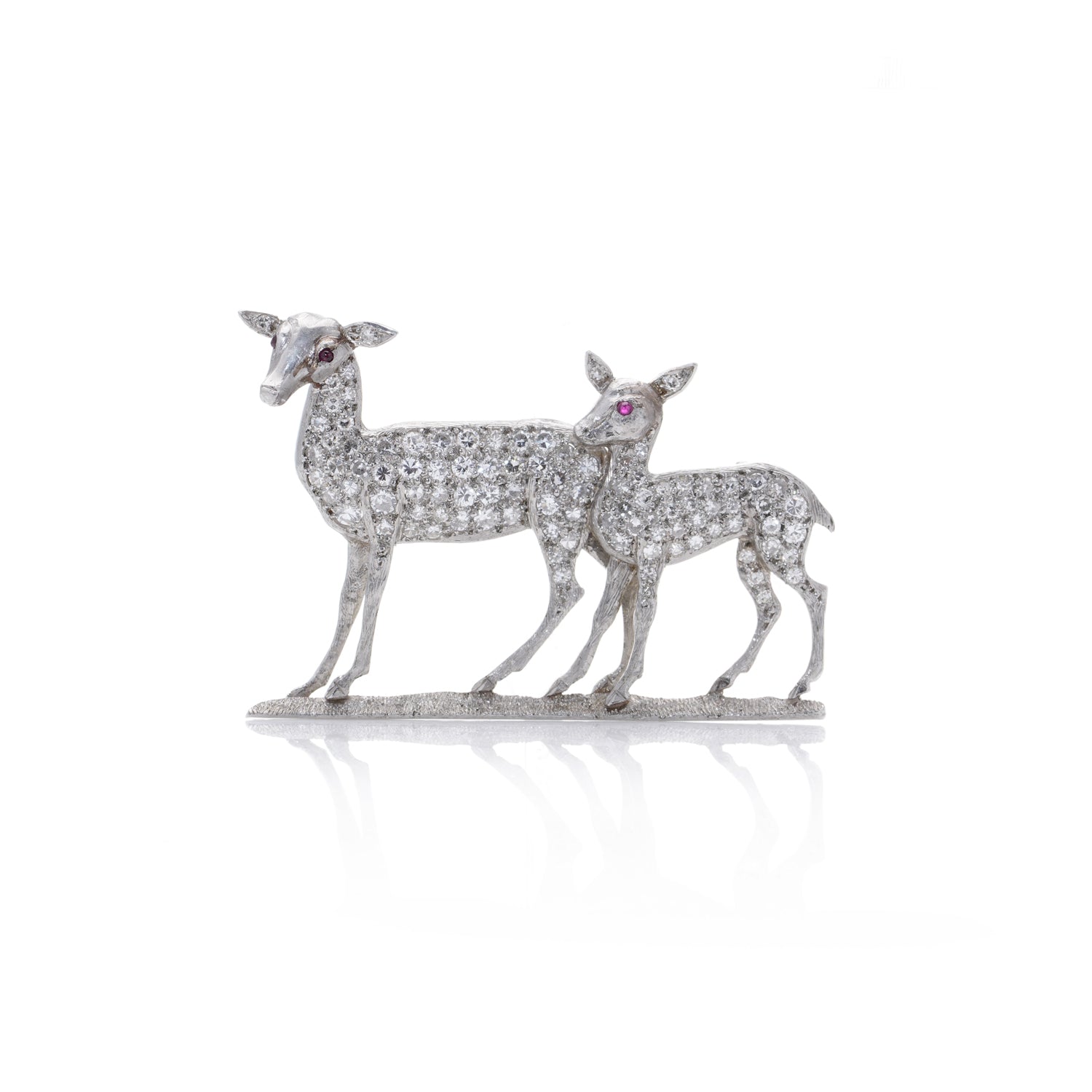 Art Deco Diamond Deer Brooch