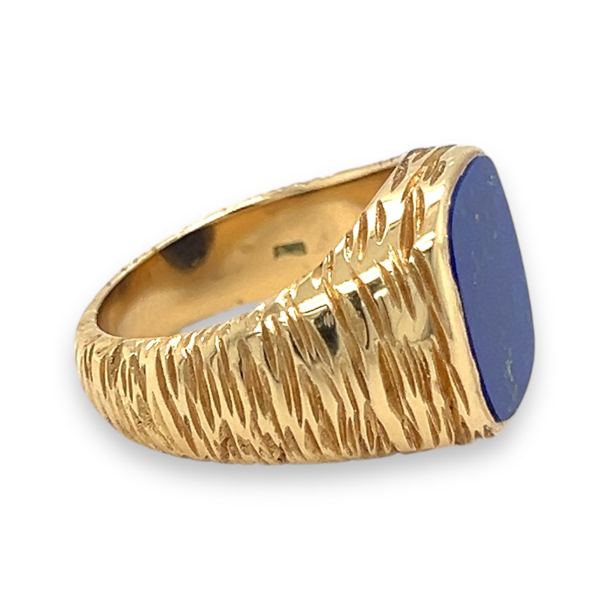 18ct Gold Bark Effect Signet Ring