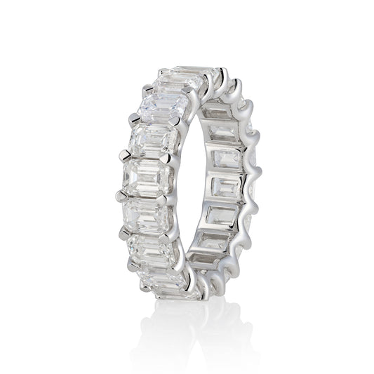 8.78ct Emerald Cut Diamond Eternity Ring - Wildsmith Jewellery