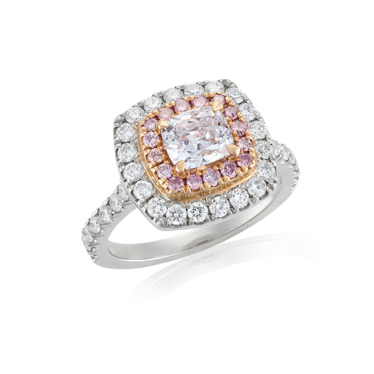 0.88ct Light Pink Diamond Cluster Ring GIA Certified - Wildsmith Jewellery