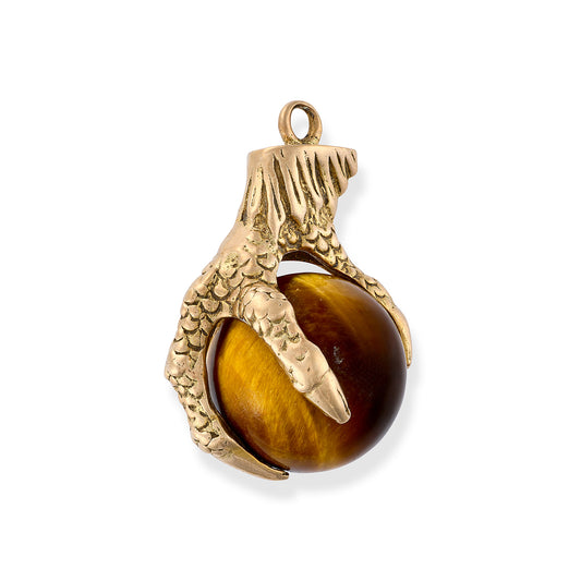 Vintage Tiger Eye Hand of God Eagles Claw Pendant/Charm - Wildsmith Jewellery