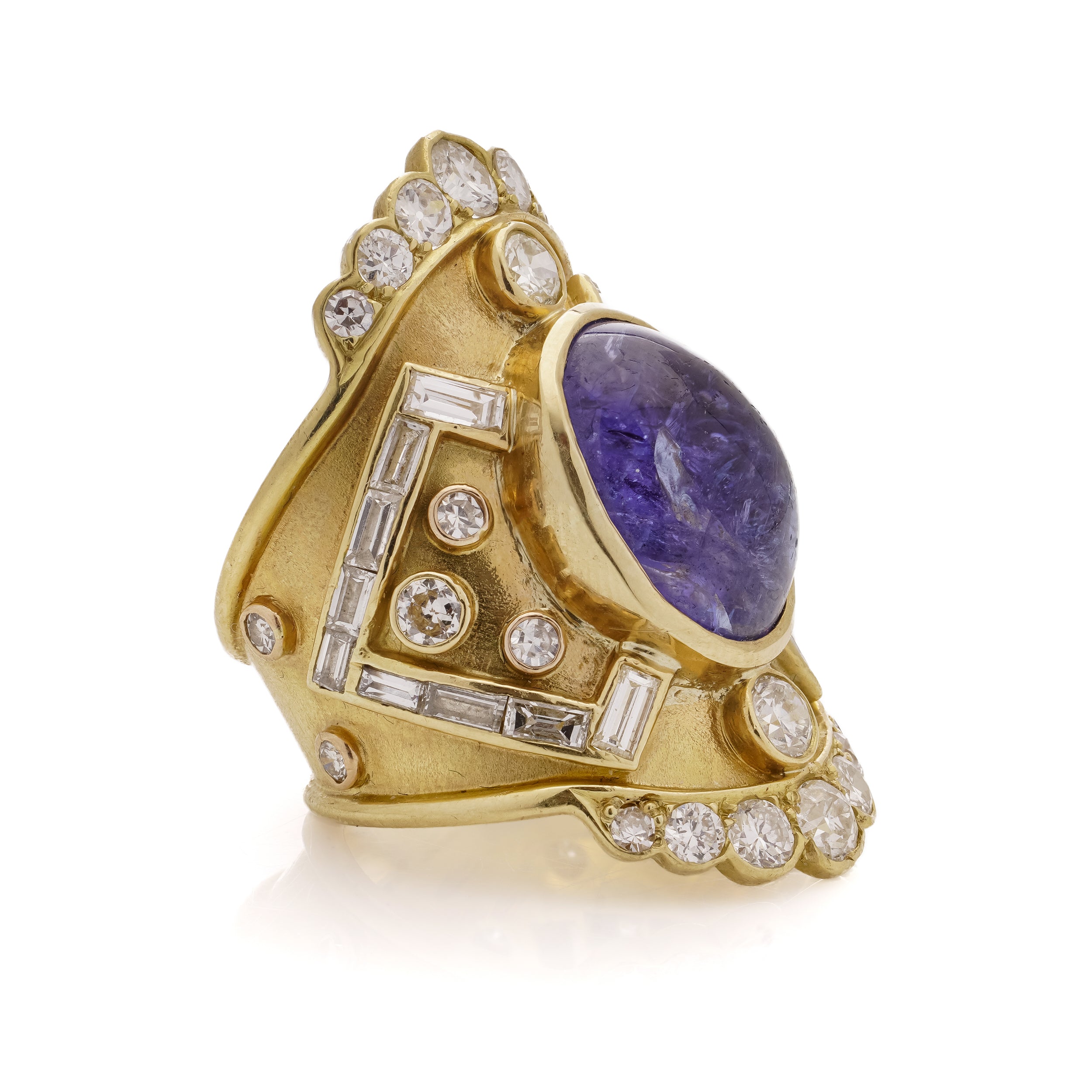 Tanzanite & Diamond Etruscan Style Ring - Wildsmith Jewellery