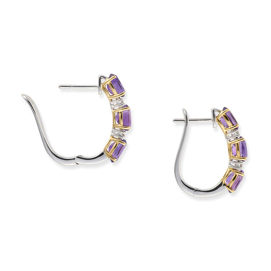 Amethyst & Diamond Earrings