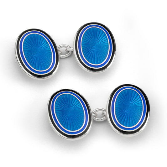 Hand Enameled Sterling Silver "Sunburst" Cufflinks - Wildsmith Jewellery