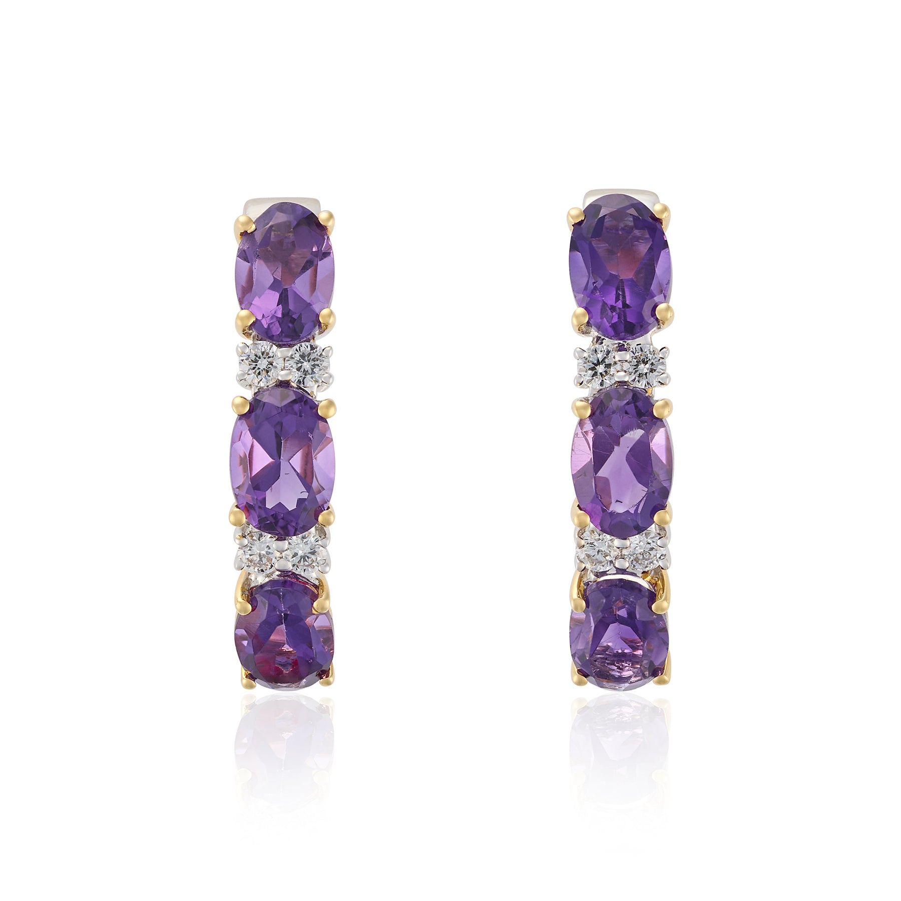 Amethyst & Diamond Earrings