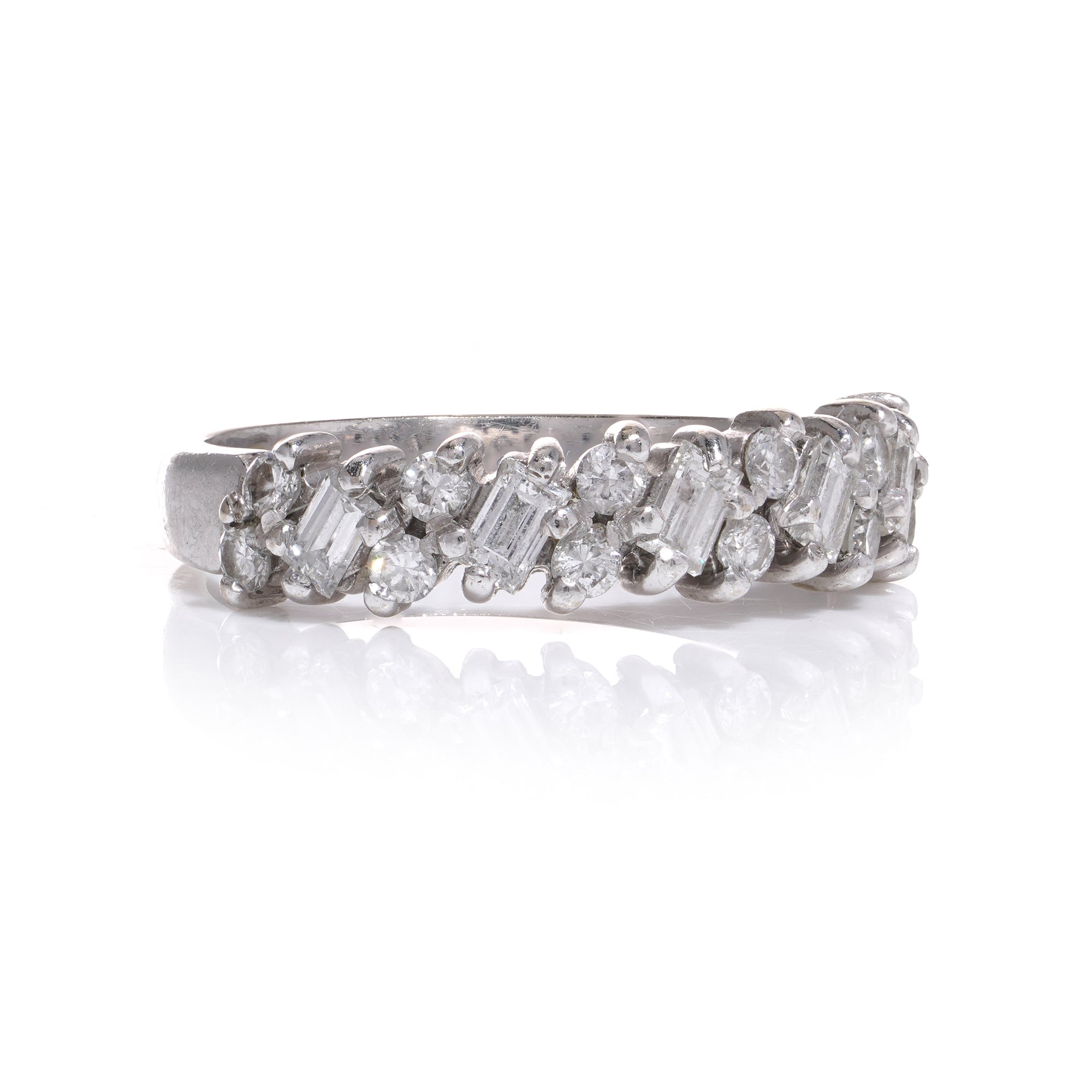 Mixed Cut Diamond 1/2 Eternity Ring - Wildsmith Jewellery
