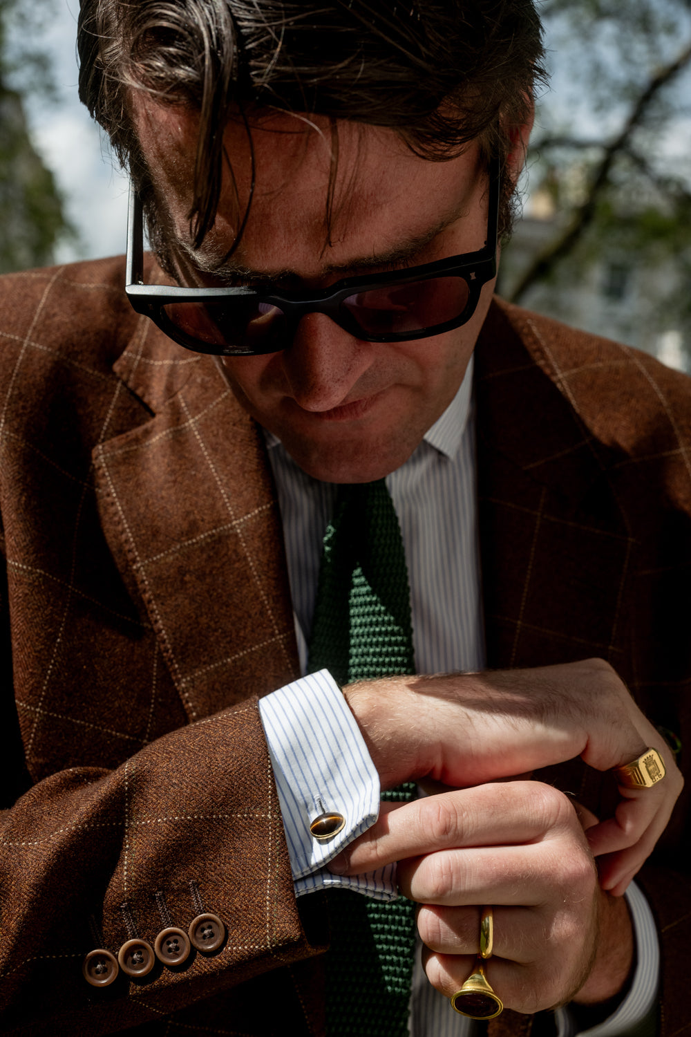 Antique Tigers Eye Cufflinks - Wildsmith Jewellery