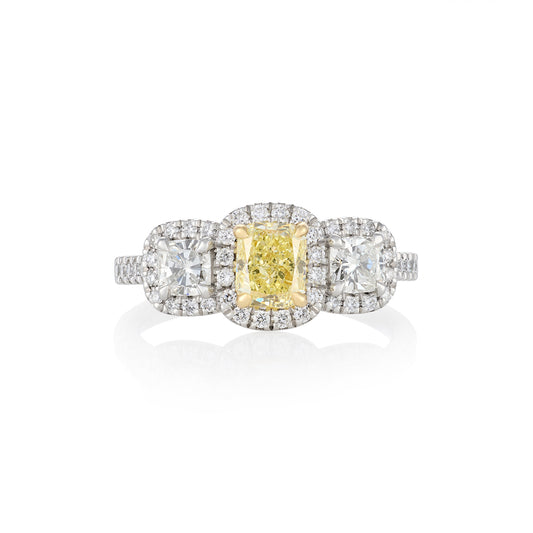 Yellow Diamond Three Stone Ring - Wildsmith Jewellery