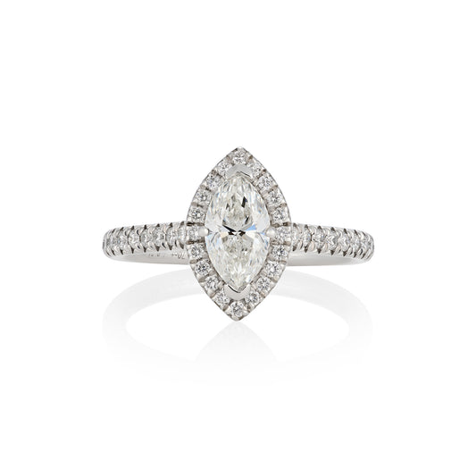 0.7ct Gia Certified Maquise Diamond Cluster Ring - Wildsmith Jewellery