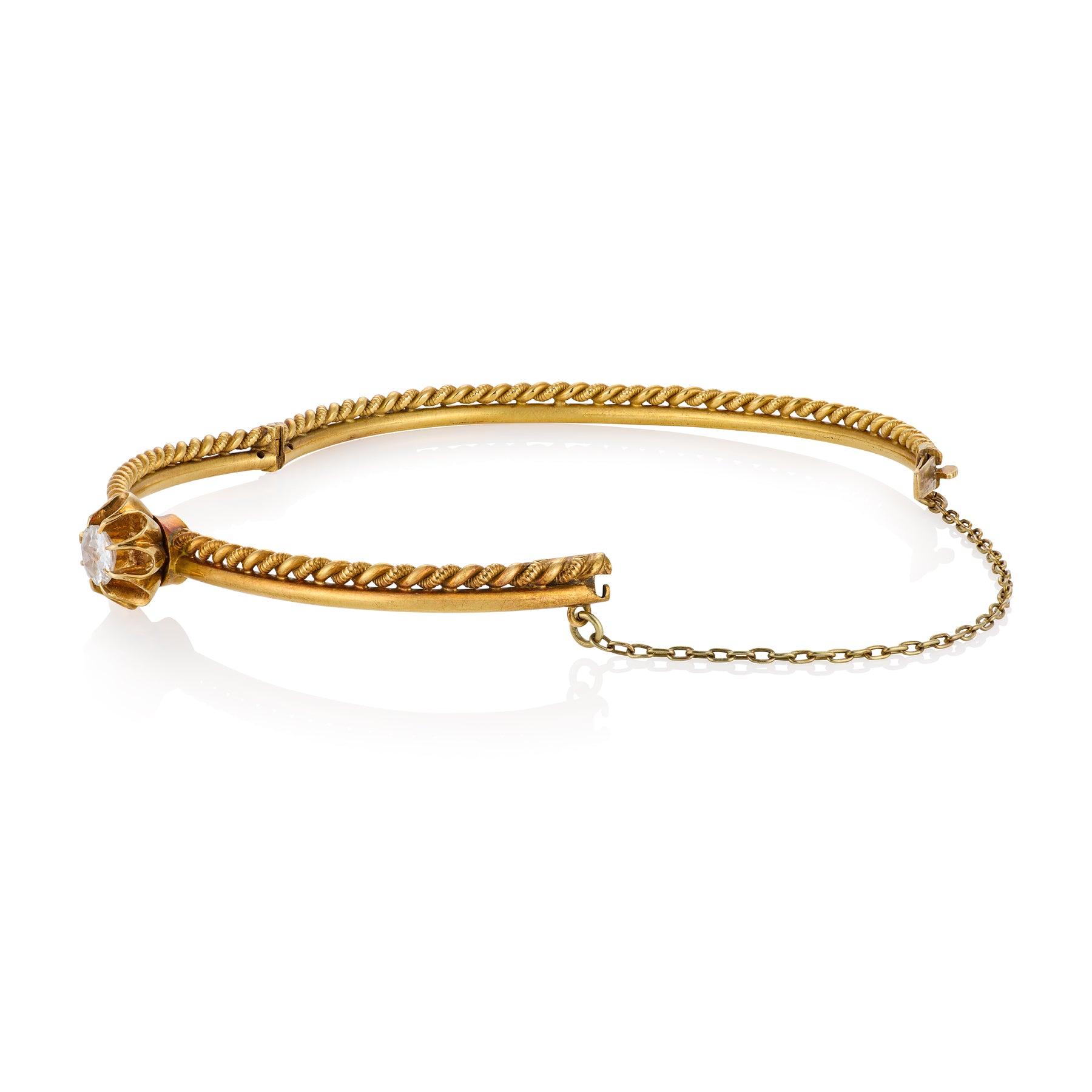 Victorian Old Mine Cut Diamond Bangle - Wildsmith Jewellery