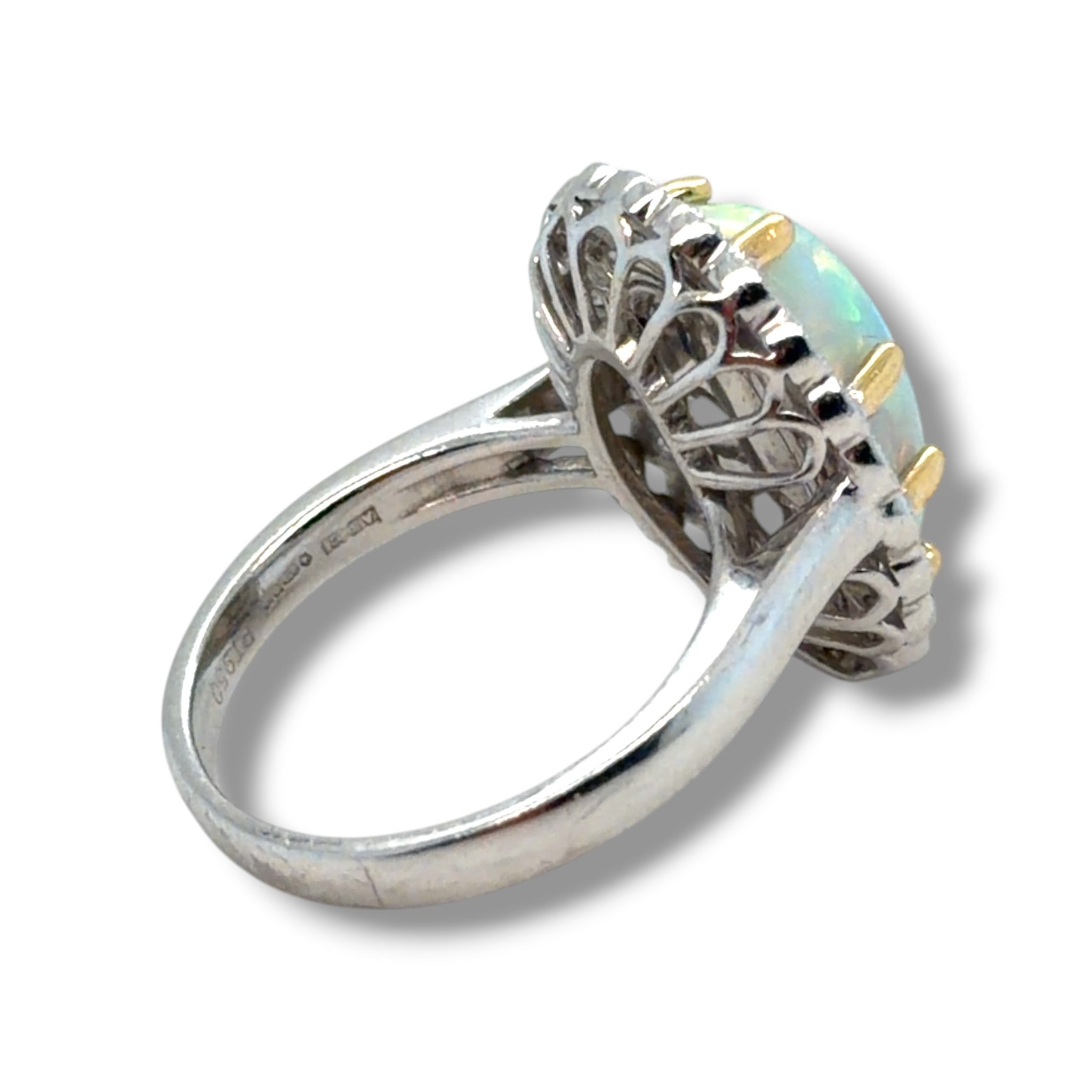 Opal & Diamond Cluster Ring