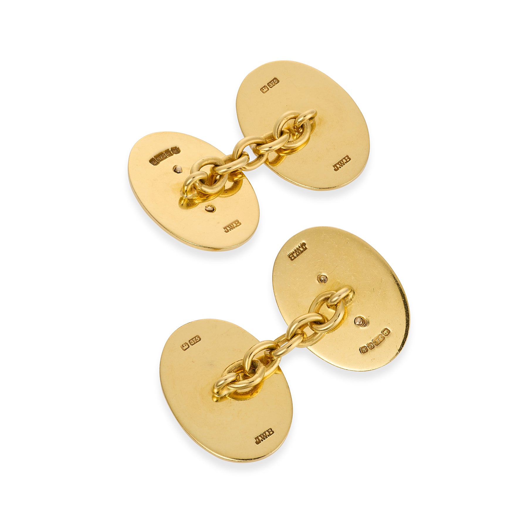 Royal Presentation Gold and Enamel Knights Bachelor Cufflinks