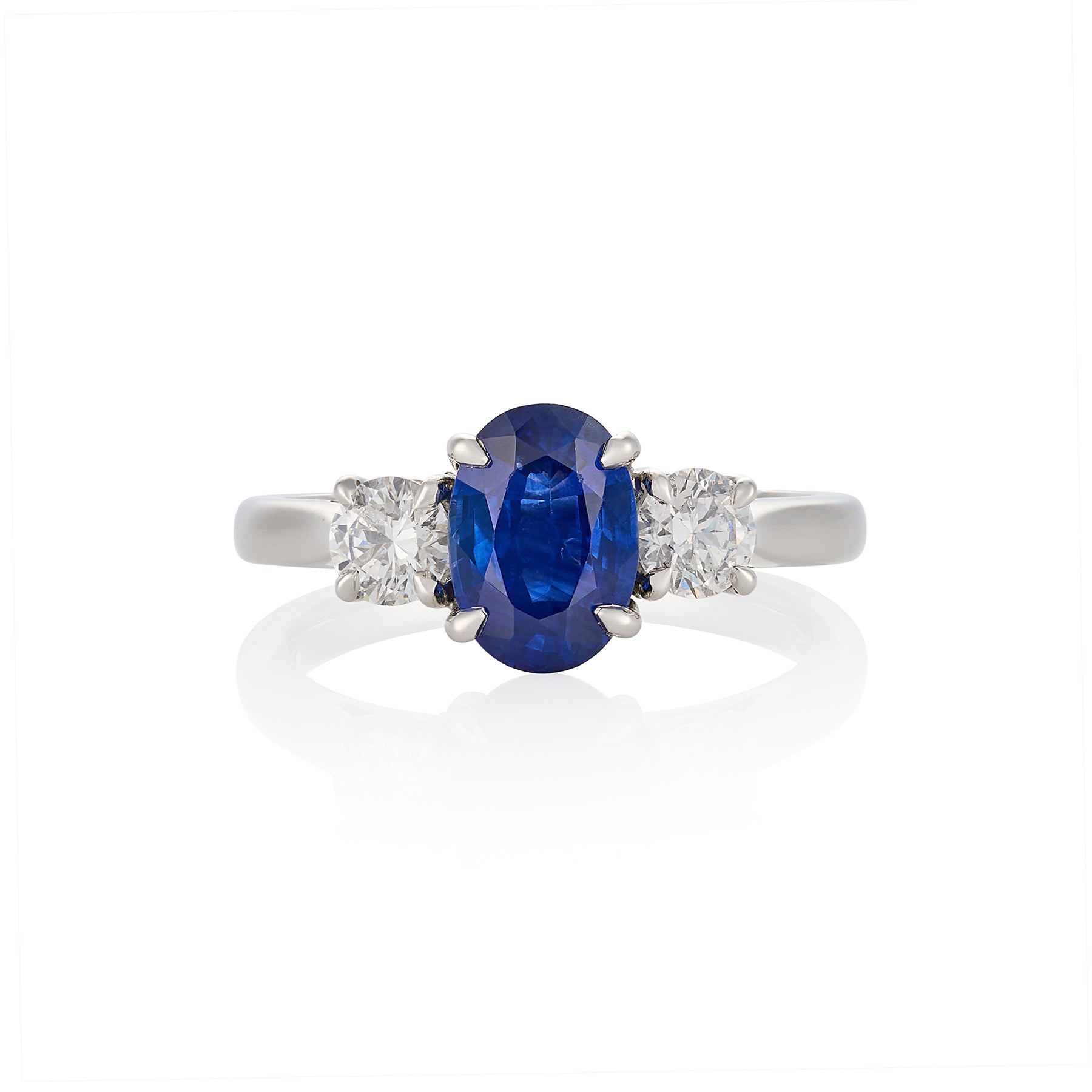 Sapphire & Diamond Three Stone Ring