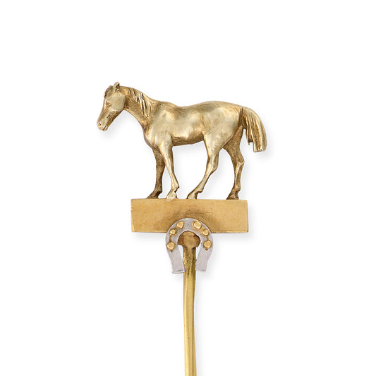 Antique 18ct Gold Horse Stickpin
