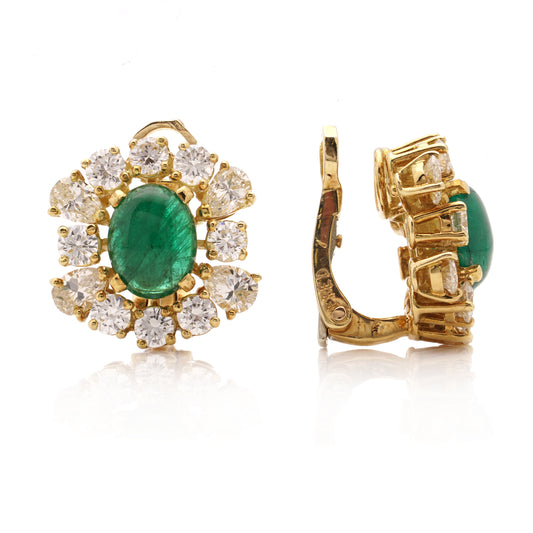 Emerald and Diamond Earrings by FRED - Wildsmith Jewellery