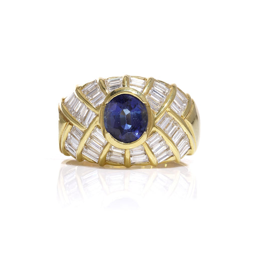 Vintage Sapphire & Diamond Ring - Wildsmith Jewellery