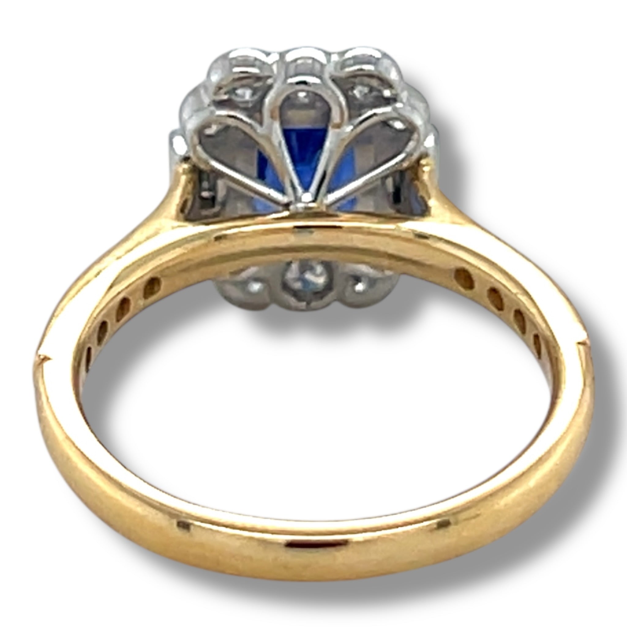 1.55ct Cushion Cut Sapphire & Diamond Ring - Wildsmith Jewellery
