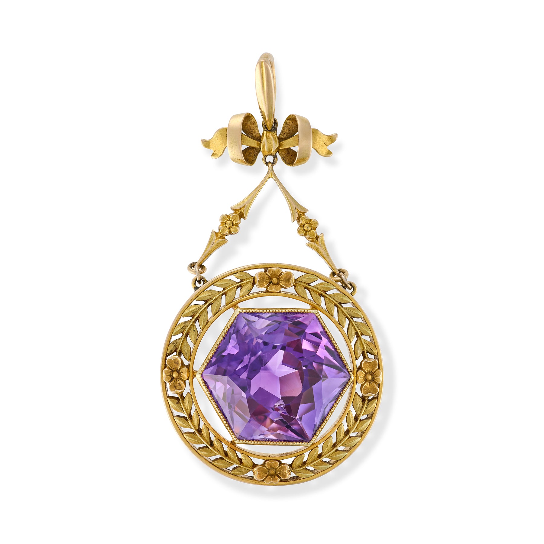 Amethyst & Gold Pendant, Russian - Wildsmith Jewellery
