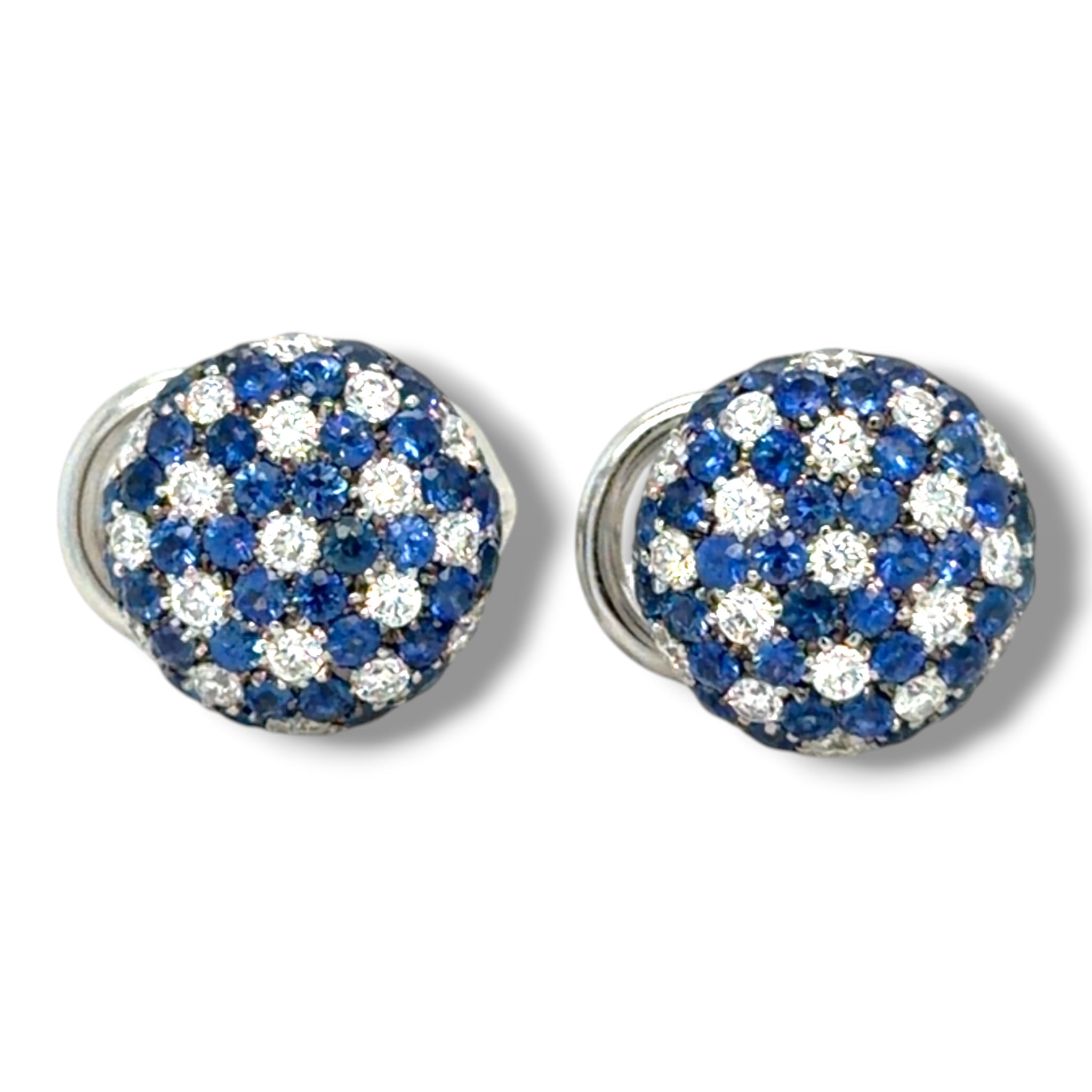 Sapphire & Diamond Cluster Earrings