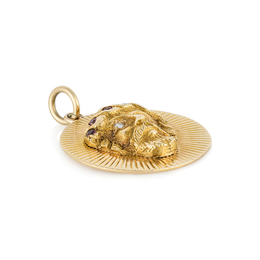 Vintage Gold, Ruby & Diamond Jesus Pendant - Wildsmith Jewellery