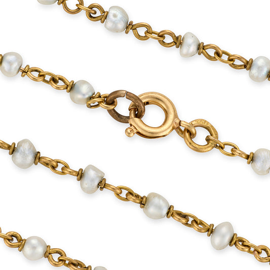 Antique Natural Pearl Necklace, French - Wildsmith Jewellery