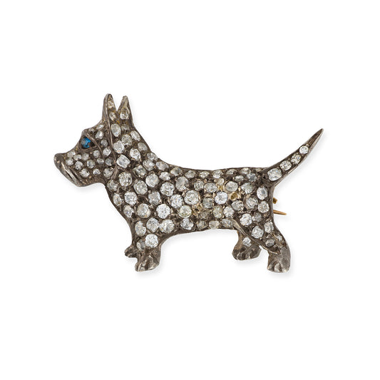 Victorian Diamond Dog Brooch - Wildsmith Jewellery